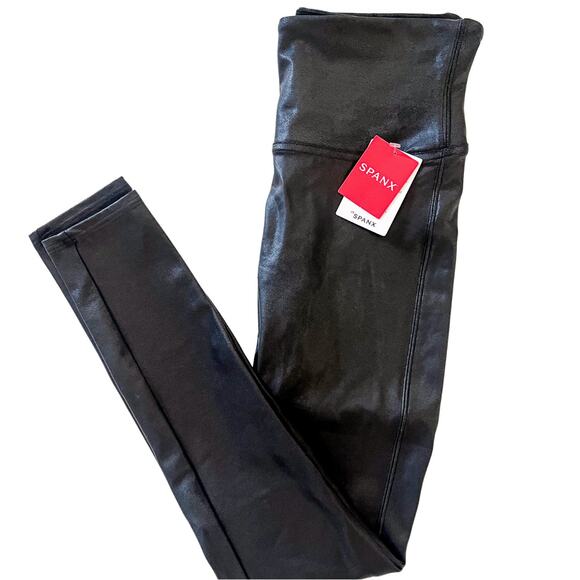 NWT SPANX Women’s Faux Leather Leggings - Black - Size Medium - Picture 9 of 10